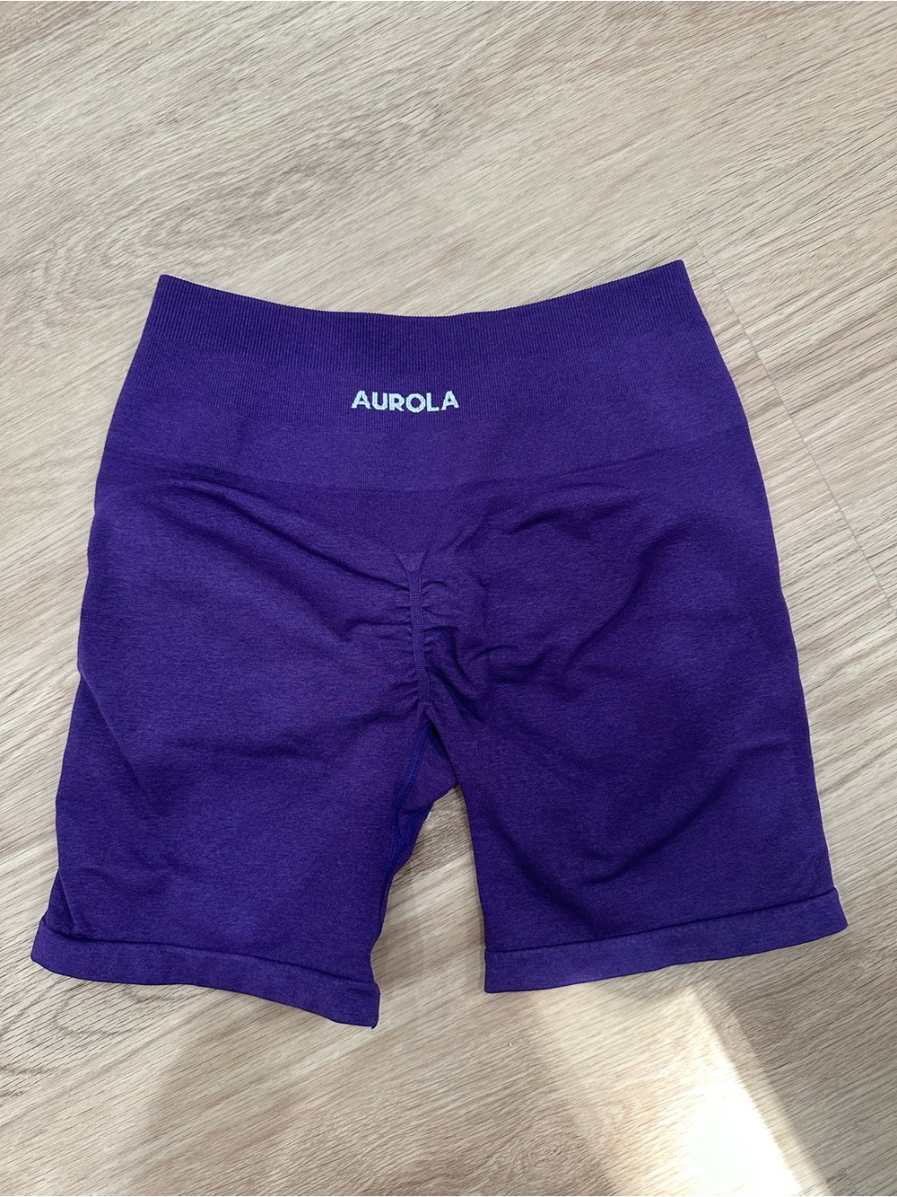 Aurola Purple High-Waist Scrunch Athletic Shorts